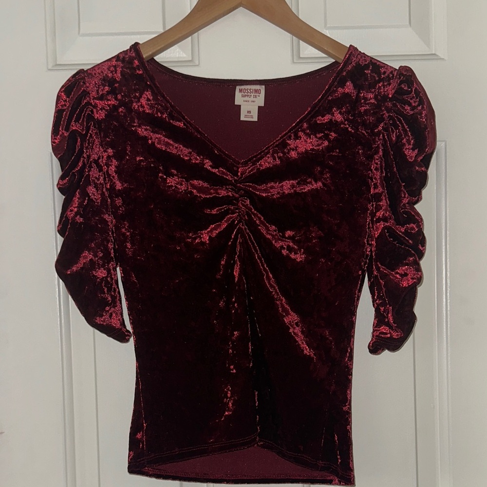 Mossimo Supply Co. Burgundy Velvet Blouse